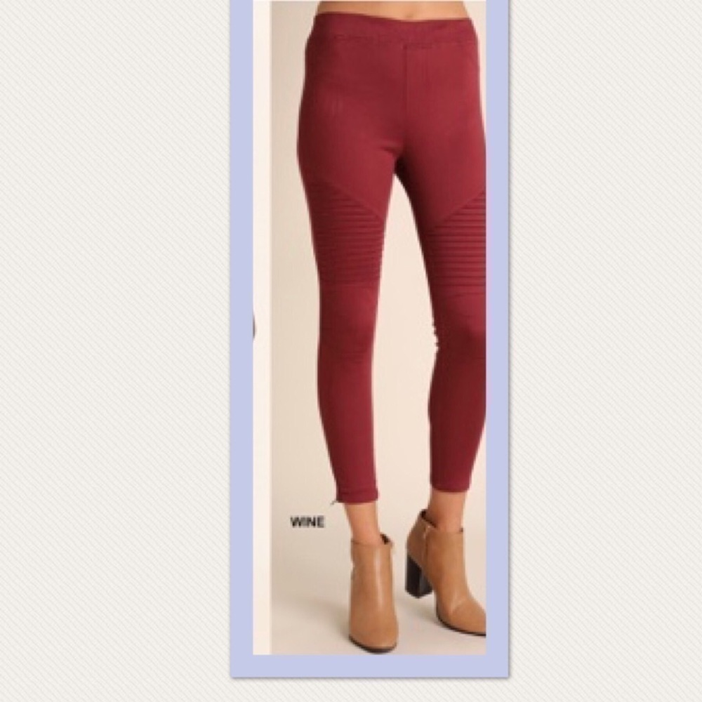 Wine Moto Jeggings